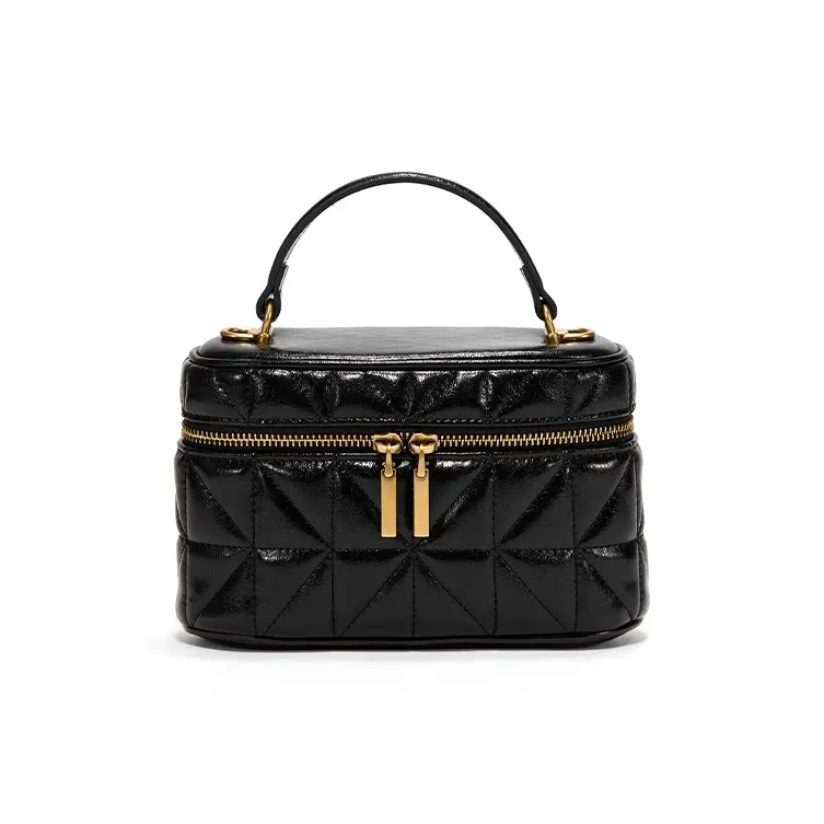 Simedin Cow Leather Shoulder Bag, Crossbody Bag, Handbag Trumpets Women's Ecru/Deep Black-5