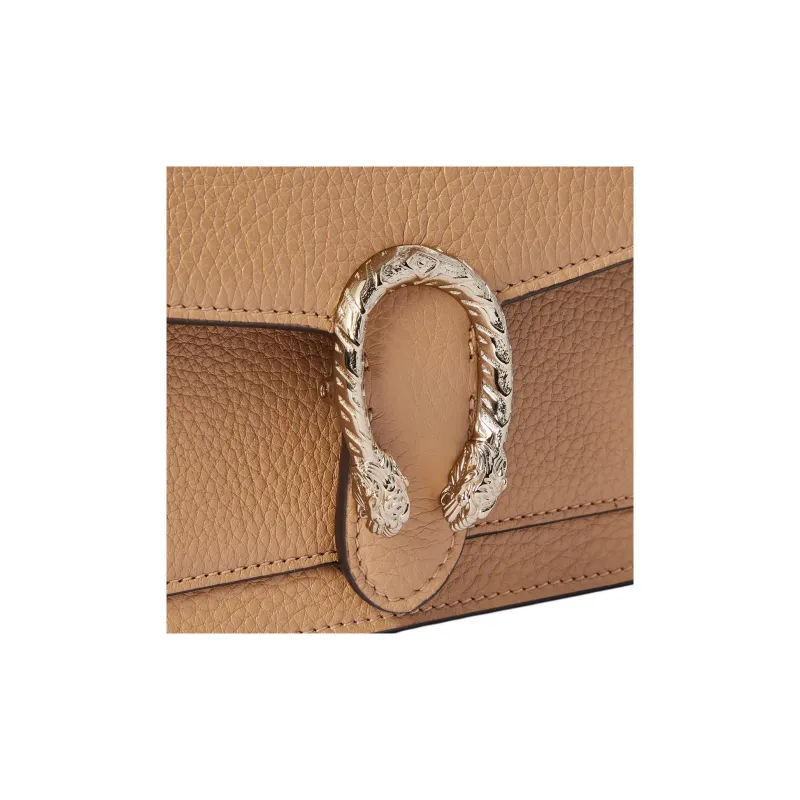 GUCCI Dionysus Grain Leather Wallet, Shoulder Bag Women's Beige-5