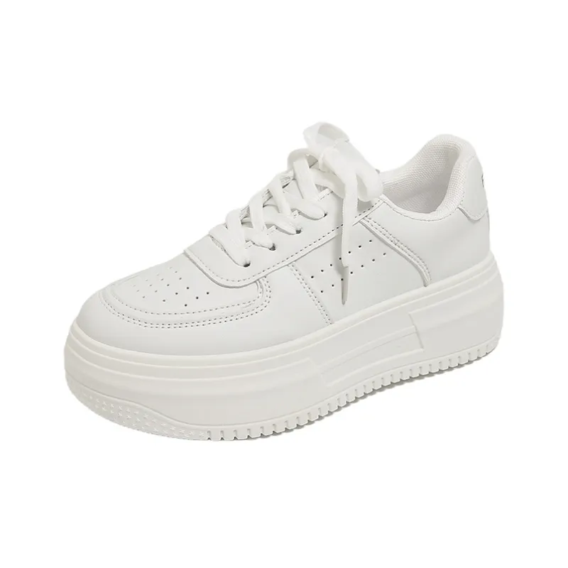 JimiXiong Height Increasing Low Top Skateboard Shoes Women's White-7