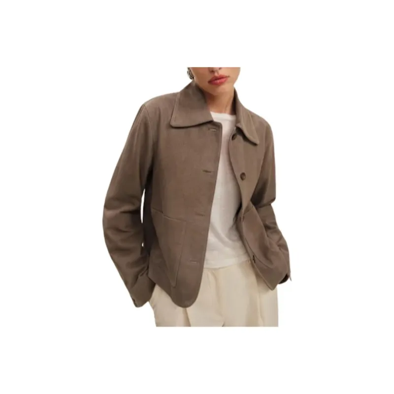 REFORMATION Veda Nell Suede Jacket Jackets & Coats Women's-0