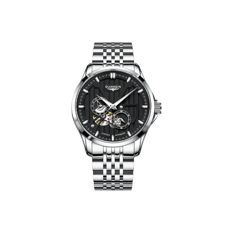 GUANQIN Super Player Collection Automatic Mechanical Movement Stainless Steel Watchband Watch Men's Watches Black Dial-0