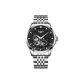 Silver Case Black Dial Steel Band