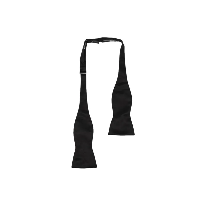 AMANI Silk Bow Tie Unisex Black-0