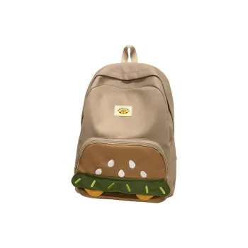 Parker Bear Nylon Backpack Unisex White/Yellow/Khaki/Coffee
