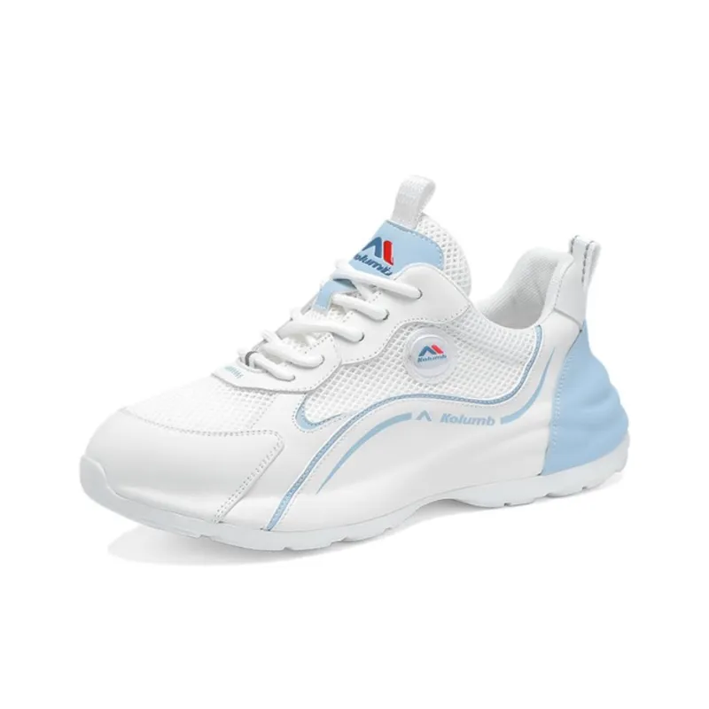 Kolumb Slip Resistant And Breathable Low Top Casual Shoes Women's White Light Blue-0