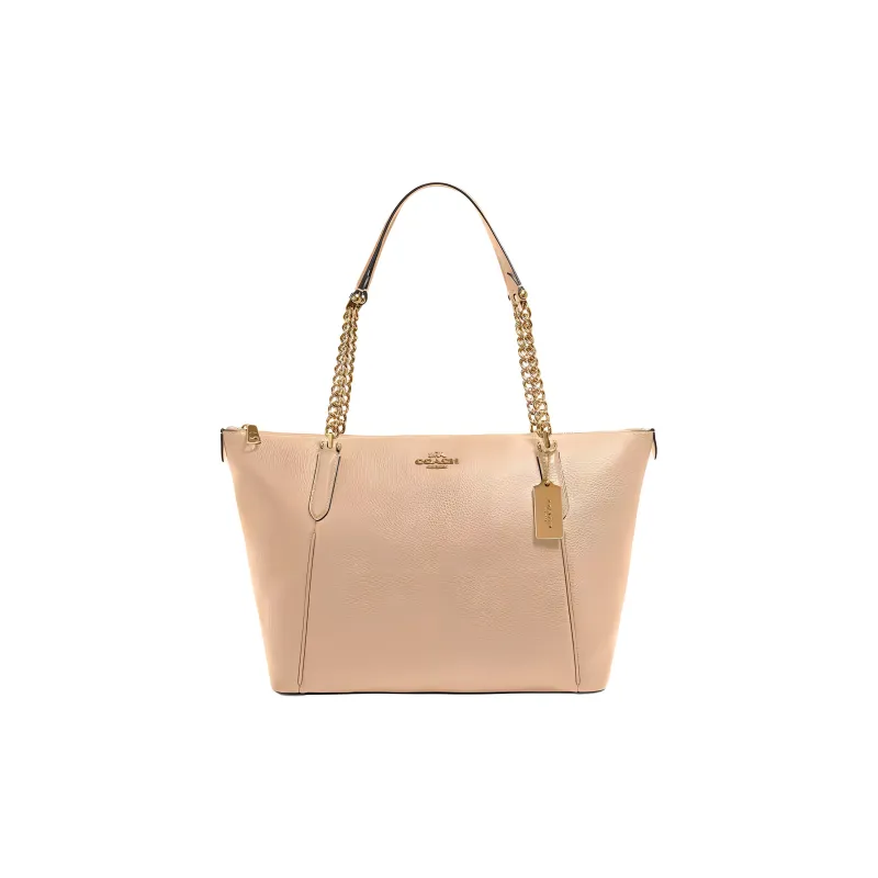COACH Ava Leather Tote Bag Shopping Bag Handbag Shoulder Bag Women's Light Brown-0