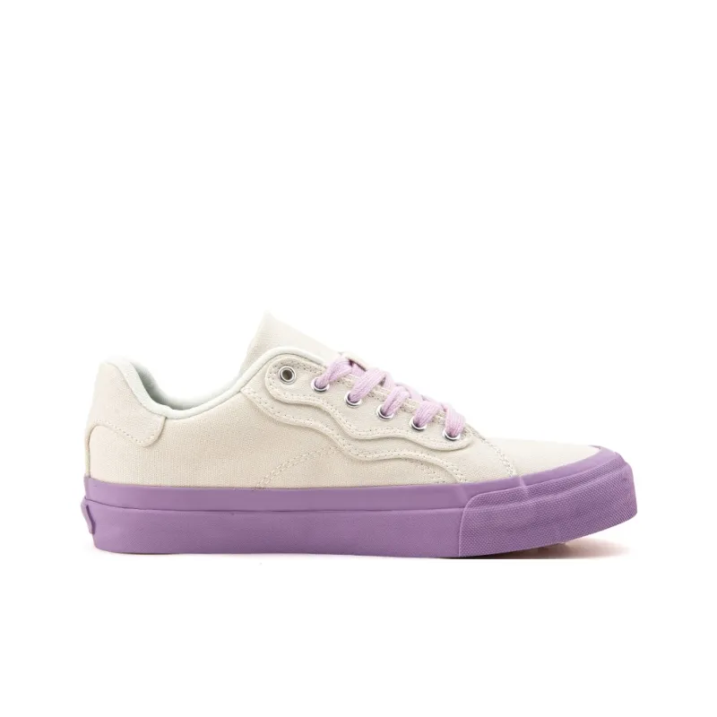 WANSWER Slip Resistant Cushioning And Breathable Low Top Skateboard Shoes Unisex Purple Mist White-1