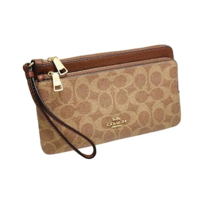 COACH PVC Clutch Trumpets Women's Brown-1