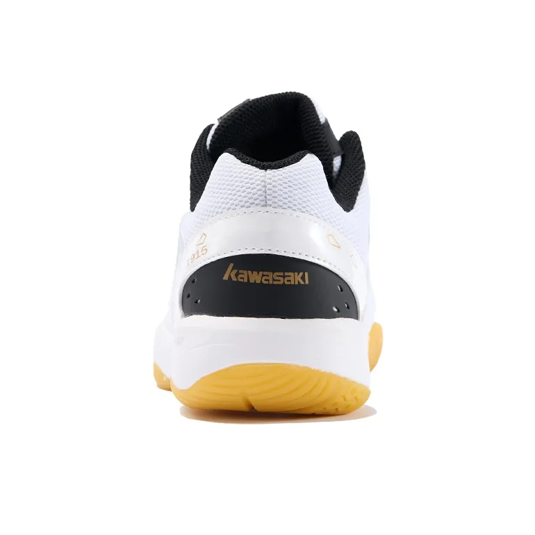 Kawasaki Shock Absorbers Slip Resistant Breathable Low Top Badminton Shoes Unisex White Gold-3