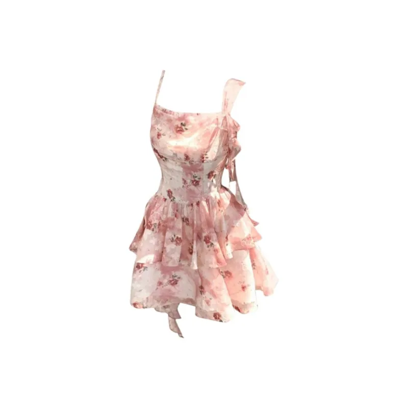 Flowers In Water Slip Dress Women's-0