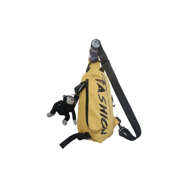 LETOO Nylon Sling Bag Unisex Black/White-7
