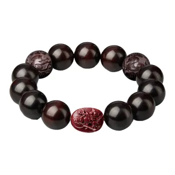 Moonstone Edge Small Leaf Red Sandalwood Bracelets Unisex