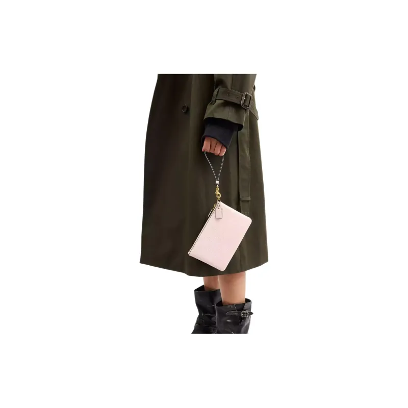 COACH Essential Polished Pebble Leather Wallet Trumpets Women's Blush Color-2