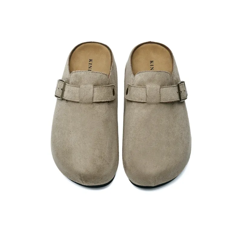 JINDUN Rubber Sole Odor Resistant Antibacterial Closed Toe Slippers Women's Beige-3