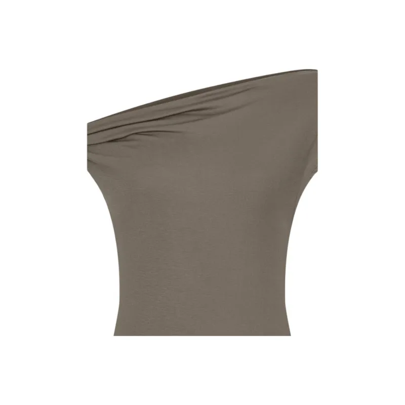 URBAN REVIVO T Shirts Women's Light Gray Brown-3