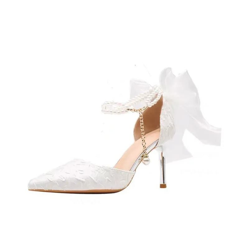 CHERRY&KALIKA Slim Heel High Heels Women's Ecru-0