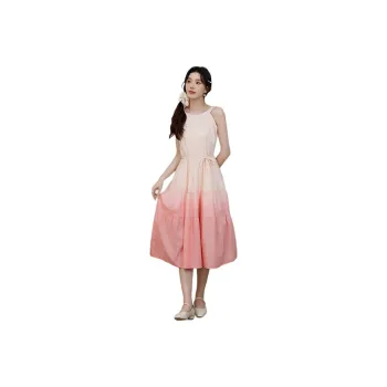 Mm Sleeveless Dresses Women's White Red Gradient