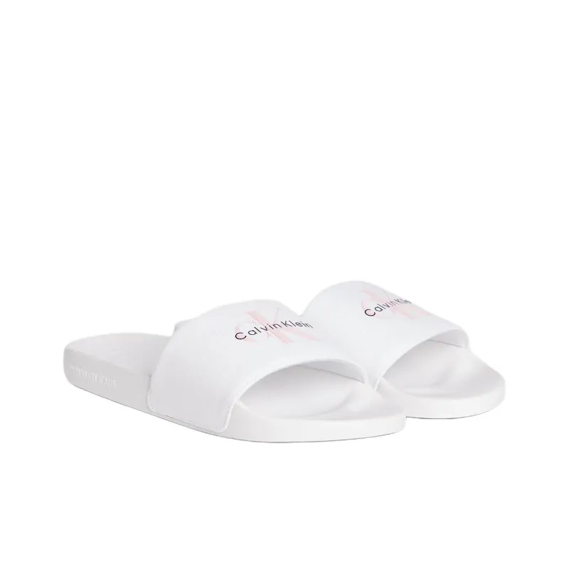 CKJ CALVIN KLEIN JEANS Slide Slippers Women's White-2
