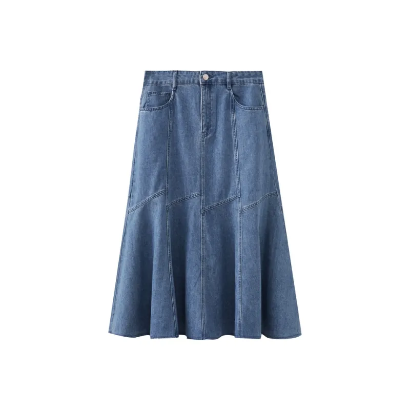 SHUIYUNJIAN Denim Long Skirt Women's-0