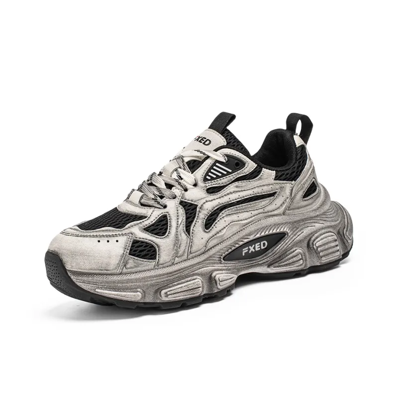 JANECO Slip Resistant, Abrasion Resistant, Breathable Low Top Chunky Sneakers Men's-1