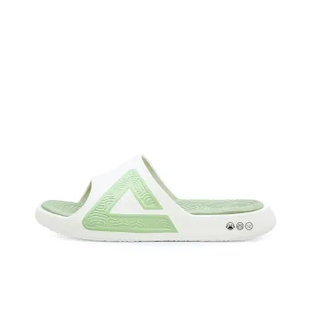 PEAK Tai Ji1.0 Quiet Slip Resistant Abrasion Resistant Slide Slippers Unisex White Green