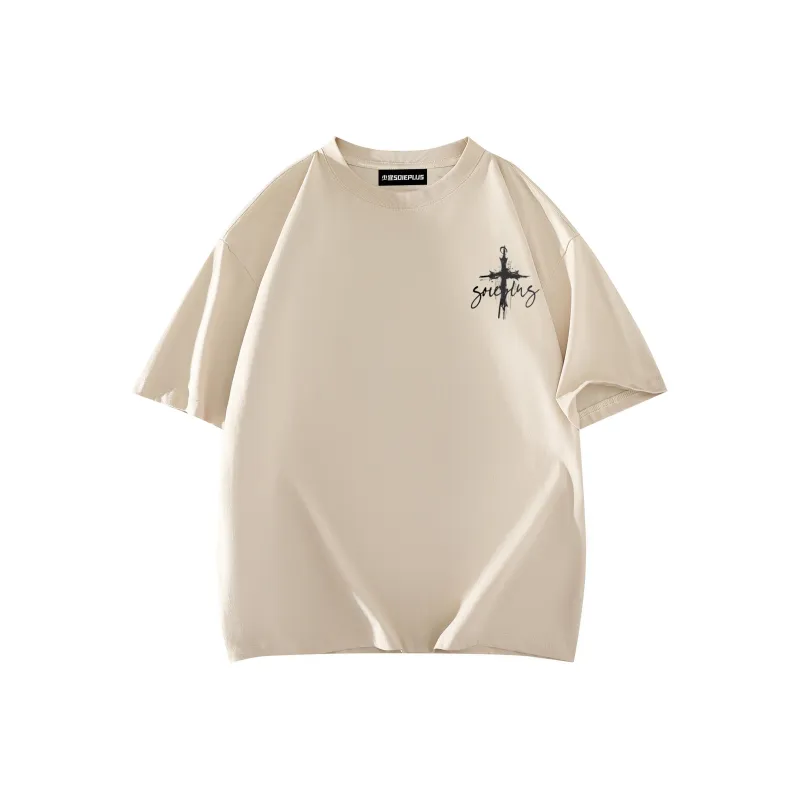 SOIE T Shirts Unisex Light Beige Apricot-1