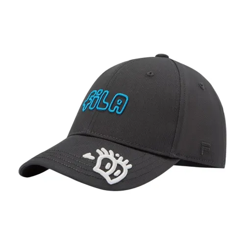 FILA FUSION x MR.DOODLE Cotton Baseball Caps Unisex Iron Ore Gray
