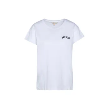 BARBOUR SS25 Drop Shoulder Sleeve T Shirt Women's White