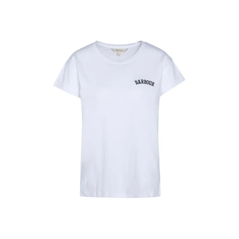 BARBOUR SS25 Drop Shoulder Sleeve T Shirt Women's White-0