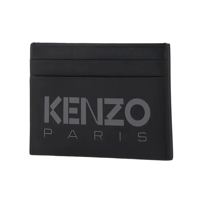 KENZO Leather Wallet Card Clip Card Holder Men's Black-1