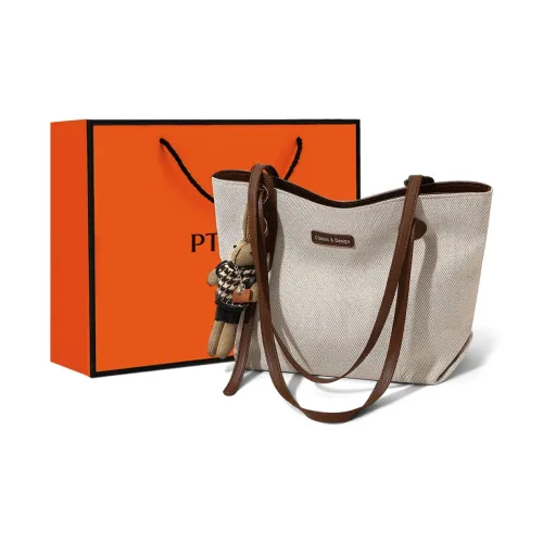 PT'SON Canvas Handbag Tote Bag Tote Shopping Bag Underarm Shoulder Bag Women's Coffee