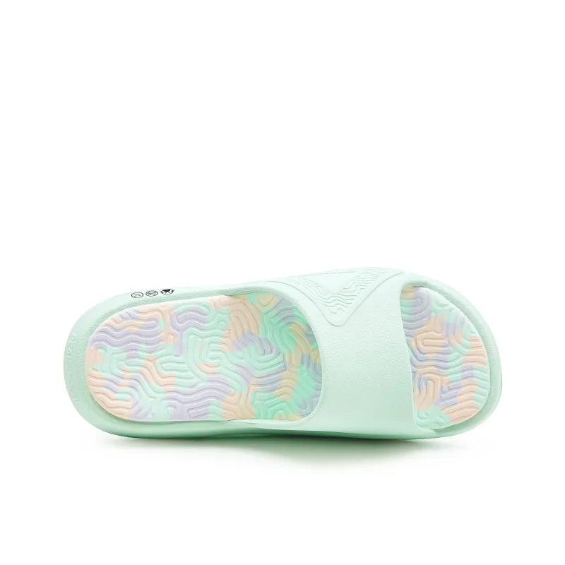 PEAK Tai Ji1.0 Quiet Slip Resistant Cushioning Slide Slippers Women's Gouache Green-4