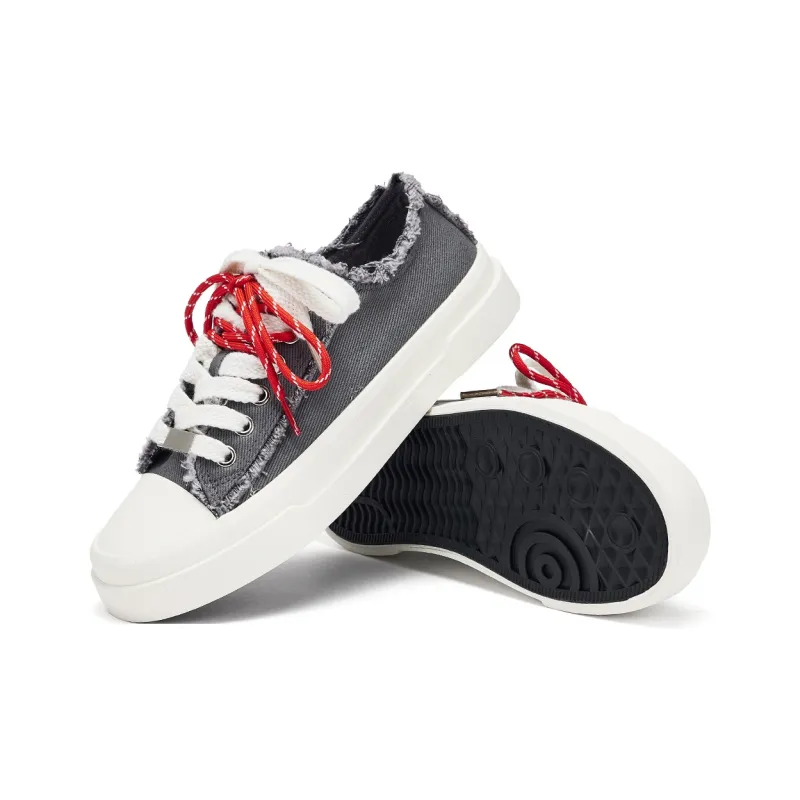 Hotwind Canvas Shoes Height Increasing Abrasion Resistant Low Top Skateboard Shoes Men's-14