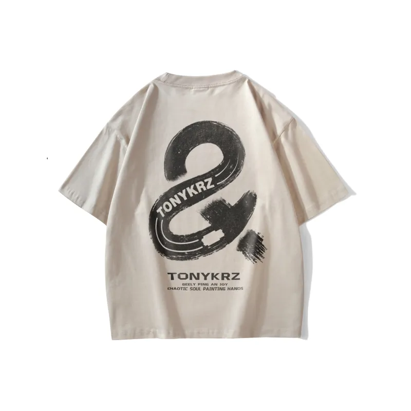 TONYKRZ T Shirts Unisex Light Beige Apricot-1