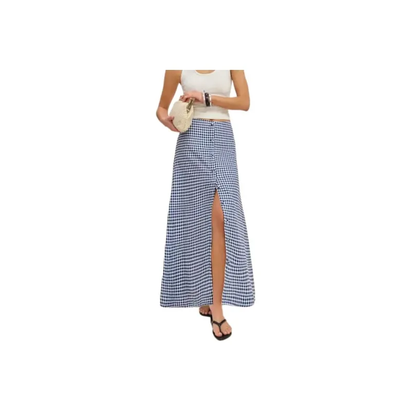 REFORMATION Petites Andi Linen Maxi Skirt Casual Long Skirt Women's-0