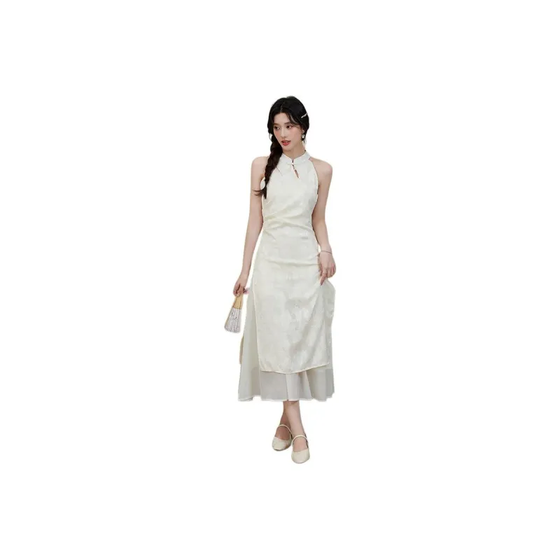 Mm Sleeveless Dresses Women's White-0