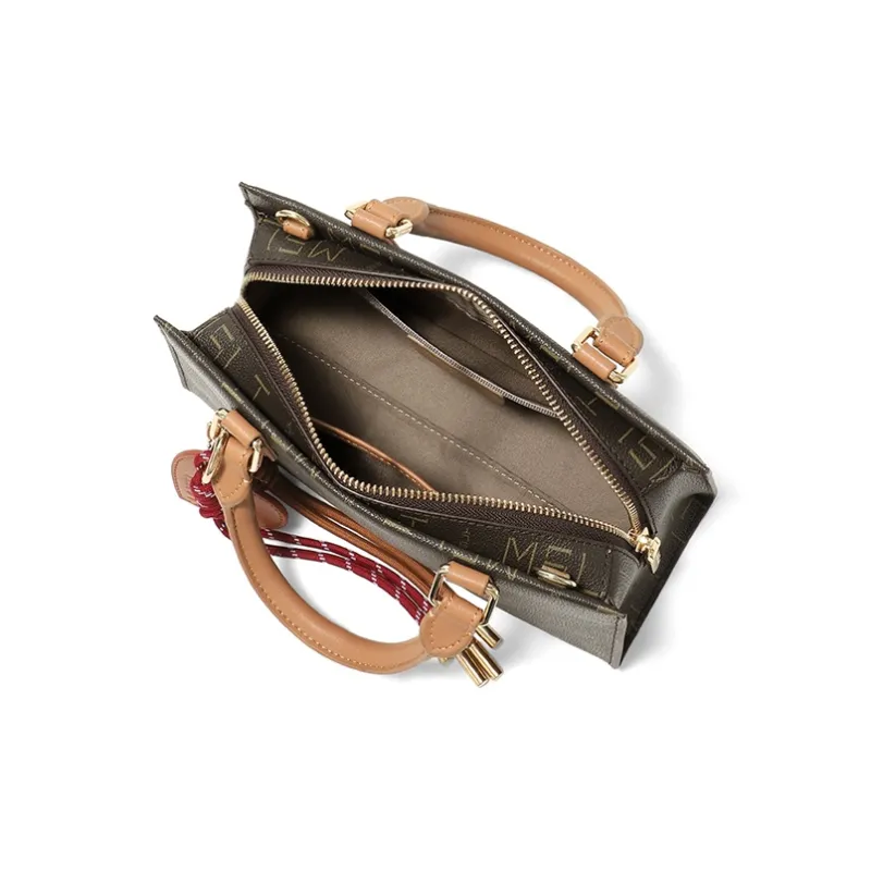 MashaLanti PVC With Synthetic Leather Crossbody One Shoulder Handbag Women's Coffee & Tea Brown-2