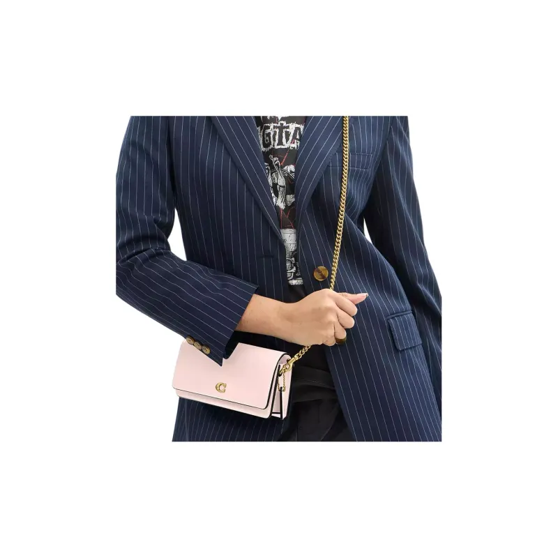 COACH Evie Refined Calfskin Wallet Trumpets Women's Blush Color-4