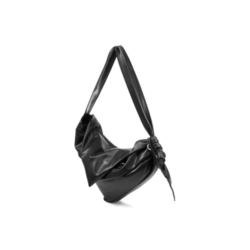 Yawei Kuroda PU Puncture Resilience Crossbody Bag Tubas Unisex Black