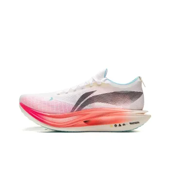 LiNing Flyco 5 ELITE Cushioned Slip Resistant Rebound Low Top Marathon Running Shoes Unisex White Pink Blue