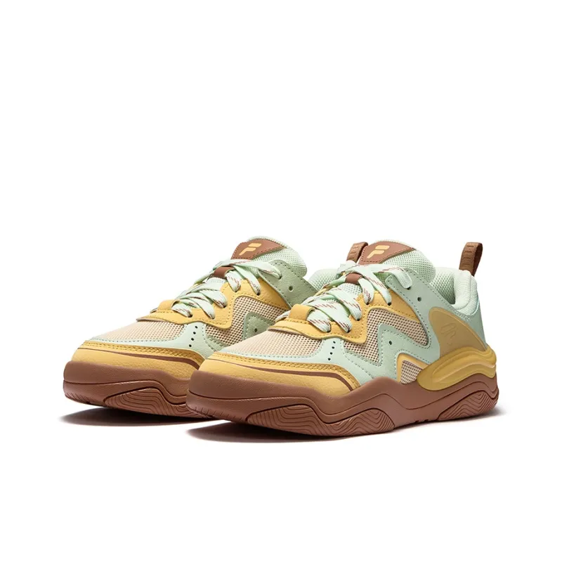 FILA FUSION KICK III Skateboarding Shoes Low Top Skateboard Shoes Women's Beige Light Yellow Vervain Green-1