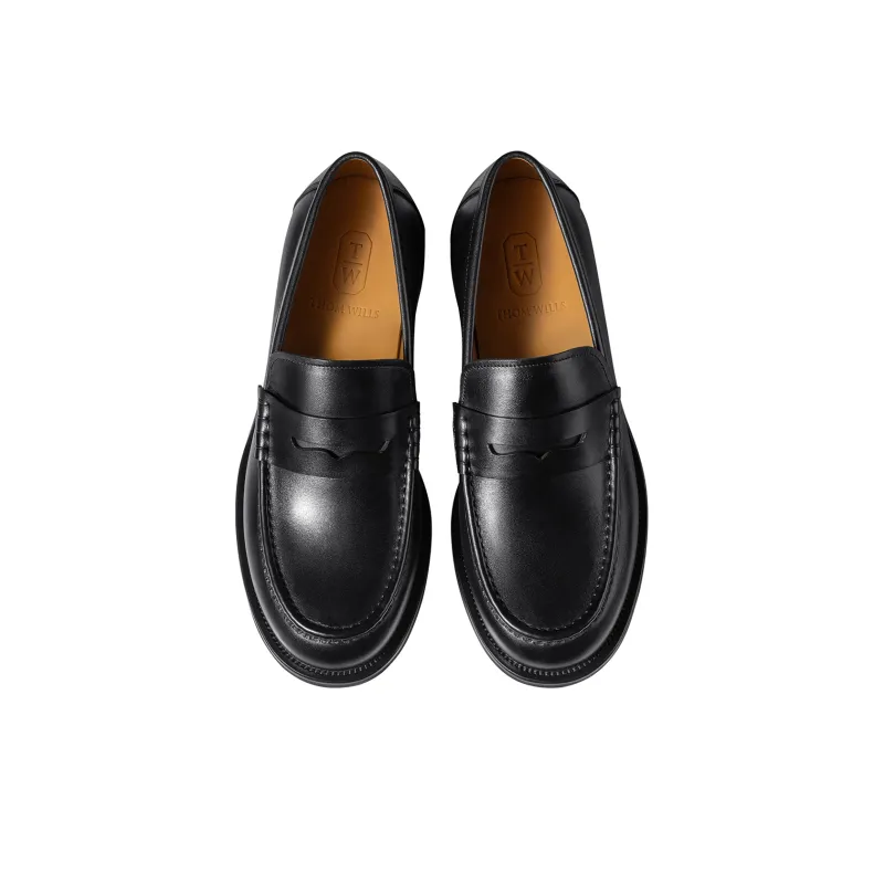THOM WILLS Business Commute Versatile Slip on Casual Shoes Men's Black-2