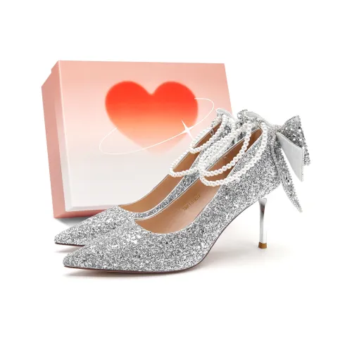 D FUSE SCANDINAVIA Slim Heel High Heels 7.8cm Women's Silver