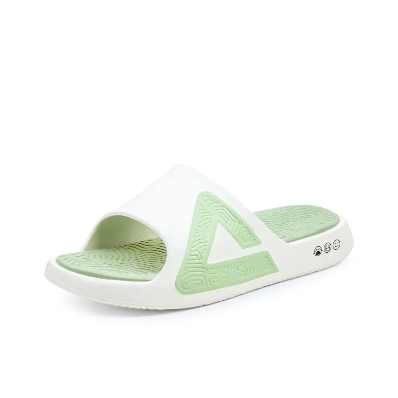 PEAK Tai Ji1.0 Quiet Slip Resistant Abrasion Resistant Slide Slippers Unisex White Green-2