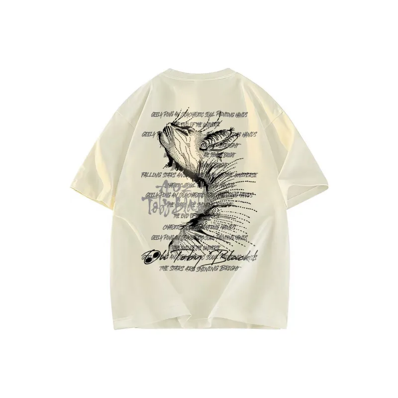 A02 T-Shirts Unisex Light Beige Apricot-1