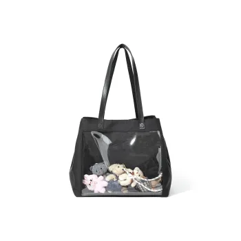 MASTER CANVAS Oxford Shoulder Bag Women's Black/Ecru