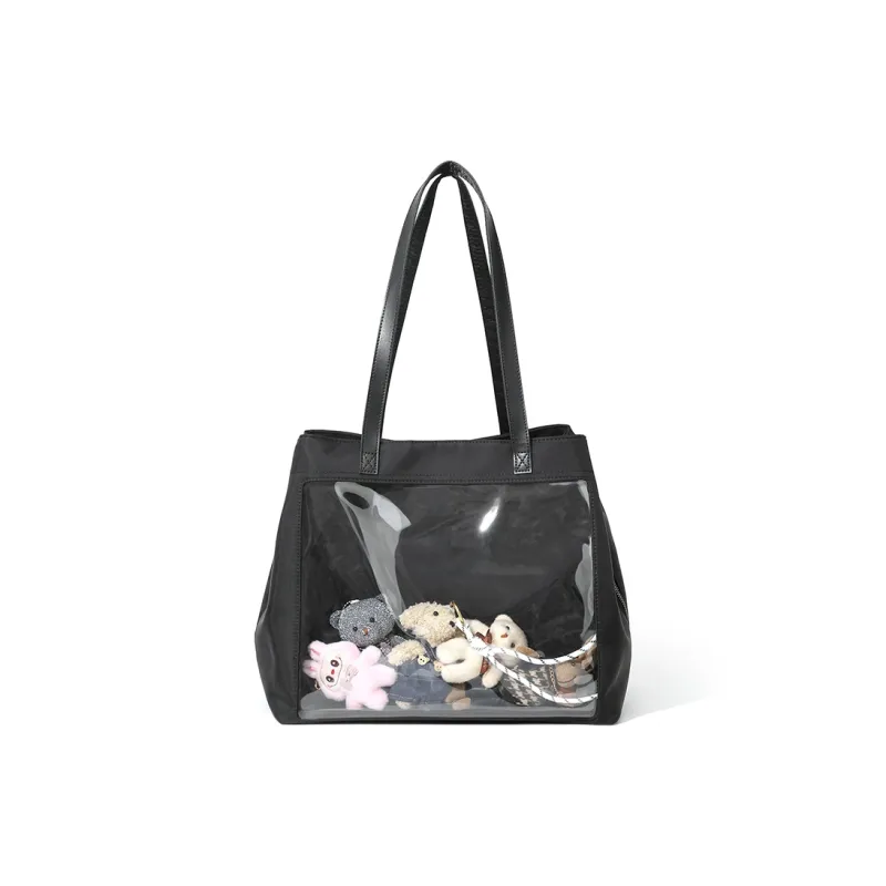 MASTER CANVAS Oxford Shoulder Bag Women's Black/Ecru-0