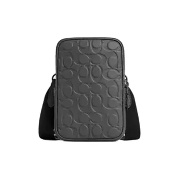COACH Aden Smooth Calf Leather Crossbody Bag Mini Women's Charcoal Gray