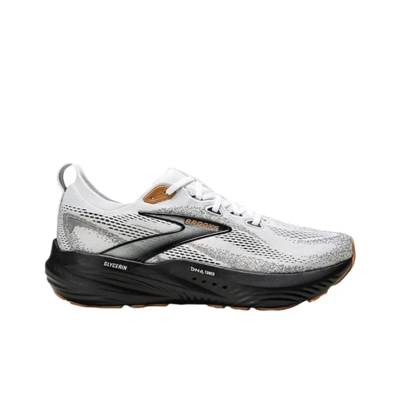 Brooks Glycerin 22 Anti Slip Wear Resistant Low Top Casual Running Shoes Men's White Gray-1