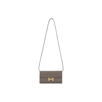 HERMES Constance To Go Cow Leather Wallet, Shoulder Bag, Crossbody Bag Regular Women's 8FGrisétain Tin Gray